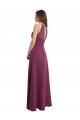 Online High Neckline Long Chiffon Bridesmaid Dress with Beaded Trim UK
