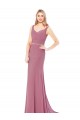 Online Long Slim Chiffon Bridesmaid Dress / Prom Dress with Beaded Waist UK