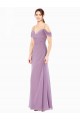 Online Draped Off the Shoulder Sweetheart Chiffon Bridesmaid Dress with Button Back UK