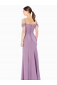 Online Draped Off the Shoulder Sweetheart Chiffon Bridesmaid Dress with Button Back UK