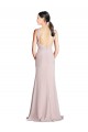 Online Long Slim Chiffon Bridesmaid Dress with Ruffled Waist and Keyhole UK