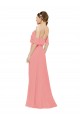 Online Draped Off the Shoulder Sleeves Chiffon Bridesmaid Dress UK