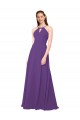 Online High Halter Chiffon Bridesmaid Dress with Keyhole UK