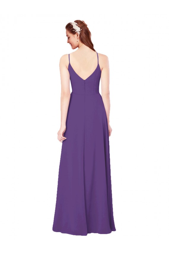 Online High Halter Chiffon Bridesmaid Dress with Keyhole UK