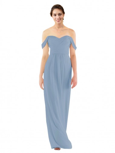 Online Sweetheart Neckline Chiffon Off-the-Shoulder Bridesmaid Dress UK