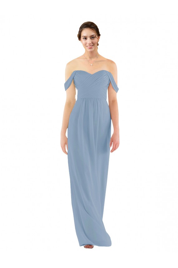 Online Sweetheart Neckline Chiffon Off-the-Shoulder Bridesmaid Dress UK