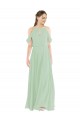 Online Off-the-Shoulder Long Chiffon Beachy Bridesmaid Dress UK