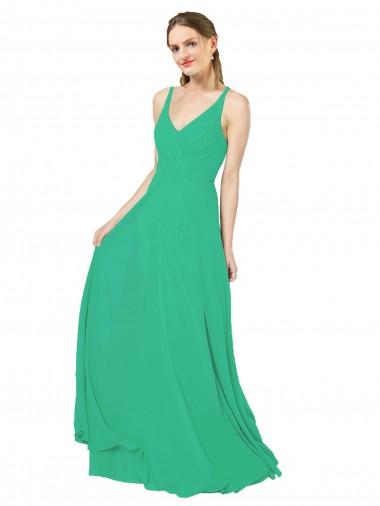 Online Classic Chiffon Bridesmaid Dress with Lace-Up Back UK