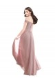Online Floor Length Chantilly Lace Off the Shoulder Chiffon Bridesmaid Dress UK