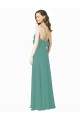 Online Full Length Chiffon Bridesmaid Dress with Ruffled V-Neckline UK