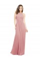 Online Chiffon Bridesmaids Dress with Draped Bodice and Keyhole Back UK