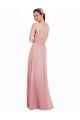 Online Chiffon Bridesmaids Dress with Draped Bodice and Keyhole Back UK