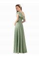 Online Chiffon Bridesmaids Dress with Ruffles Flutter Sleeves UK