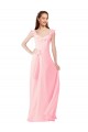 Online Chiffon Bridesmaids Dress with Ruffle Neckline UK