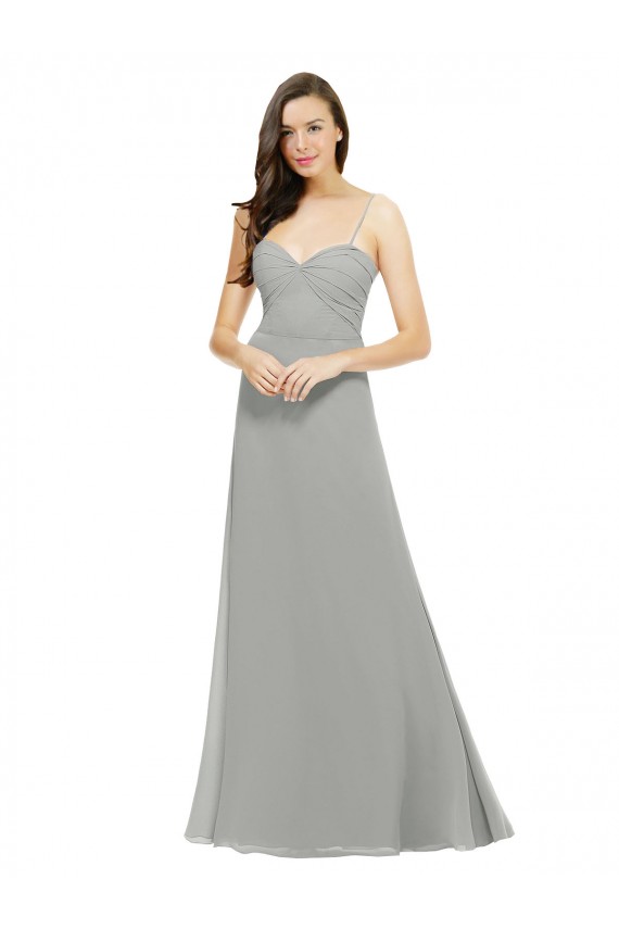 Online Chiffon Bridesmaid Dress with Sweetheart Neckline and Adjustable Straps UK