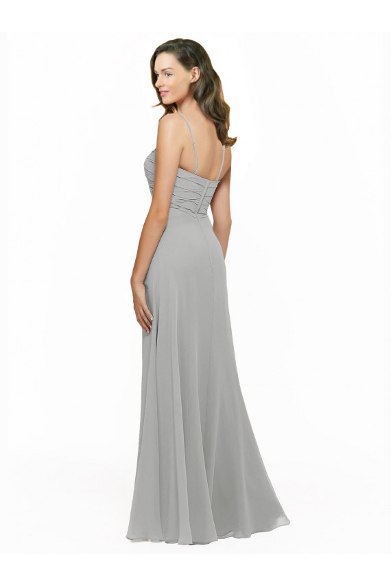 Online Chiffon Bridesmaid Dress with Sweetheart Neckline and Adjustable Straps UK
