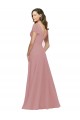 Online Flutter Sleeves Short Chiffon Bridesmaid Dress with Tie Belt UK