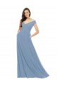 Online Chiffon Bridesmaid Dress with Classic Off the Shoulder Neckline UK