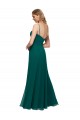 Online Chiffon Bridesmaid Dress with Pleated Bodice and Straps UK