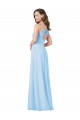 Online Long V-Neck Chiffon Bridesmaid Dress with Keyhole Back UK
