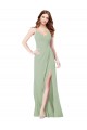 Online Floor Length Long Chiffon Bridesmaid Dress with Side Slit UK