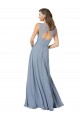 Online Surplice Bodice A-Line Long Chiffon Bridesmaid Dress UK