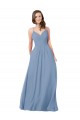 Online A-Line Ruched V-Neckline Chiffon Bridesmaid Dress with Pockets UK