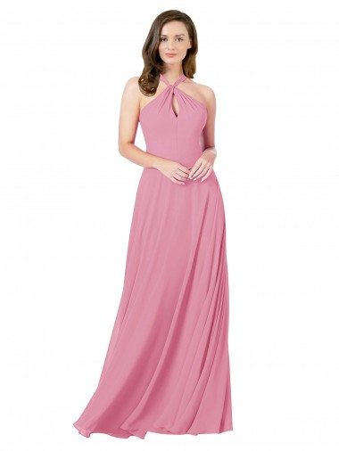 Online Chiffon Bridesmaid Dress / Prom Dress with Keyhole Front UK