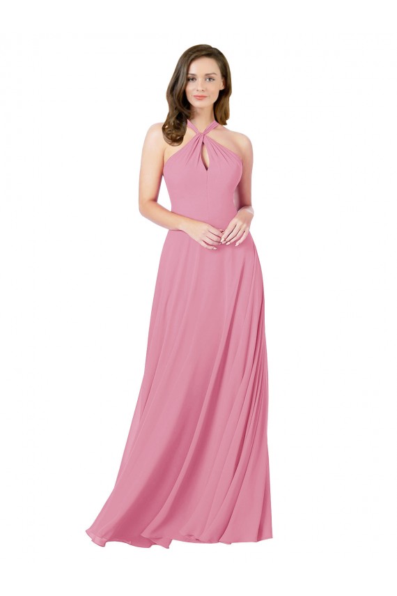 Online Chiffon Bridesmaid Dress / Prom Dress with Keyhole Front UK