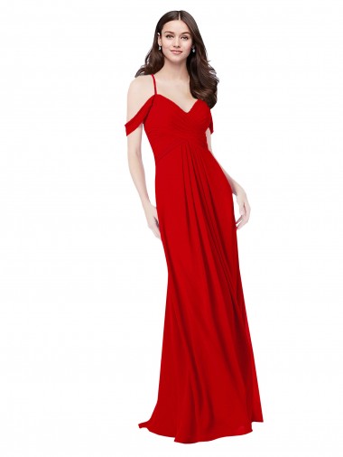 Online Cold Shoulder Chiffon Bridesmaid Dress UK