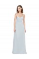 Online Slim A-Line Chiffon Bridesmaid Dress with Spaghetti Strap Gathered Bodice UK