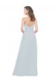 Online Slim A-Line Chiffon Bridesmaid Dress with Spaghetti Strap Gathered Bodice UK