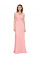 Online Luxe Chiffon Bridesmaid Dress with Shoulder Tip Gathered Bodice UK