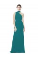 Online One Shoulder Chiffon Bridesmaids Dress with Scarf Tie Neckline UK