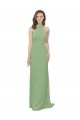 Online High Collar Halter Neck Chiffon Bridesmaid Dress with Long Back Tie UK