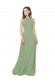 Online High Neck Chiffon Bridesmaids Dress with Low Cowl Back UK