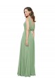 Online High Neck Chiffon Bridesmaids Dress with Low Cowl Back UK