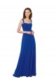 Online Square Neck A-Line Long Floor Length Chiffon Bridesmaid Dress UK