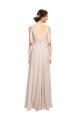 Online Long V-Neck Chiffon Bridesmaids Dress with Double Straps UK