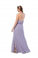 Online Grecian Style Halter Chiffon Bridesmaid Dress with Keyhole and Slit UK