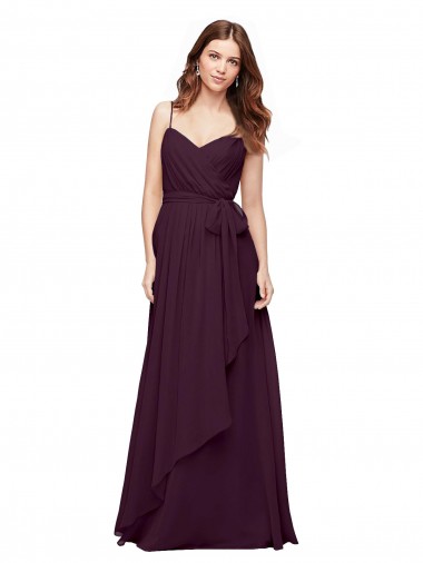 Online Wrapped Sweetheart Neckline Long Chiffon Bridesmaid Dress  UK