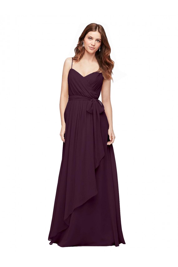 Online Wrapped Sweetheart Neckline Long Chiffon Bridesmaid Dress  UK