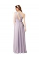 Online One Shoulder Chiffon Bridesmaid Dress with Front Keyhole and Shirred Bodice UK