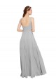 Online Squre Necked Long Chiffon Bridesmaid Dress with Front Slit UK