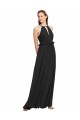 Online Halter Neck Front Keyhole Chiffon Bridesmaid Dress with Shirred Waist UK