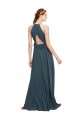 Online Halter Neck Front Keyhole Chiffon Bridesmaid Dress with Shirred Waist UK