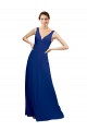Online V-Neck Sheath Chiffon Bridesmaid Dress with V-Back UK