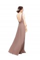 Online V-Neck Sheath Chiffon Bridesmaid Dress with V-Back UK