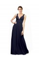 Online Open Back Long Chiffon Bridesmaid Dress with Plunging V-Neck Bodice UK