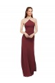 Online High Halter Neck Long Chiffon Bridesmaid Dress with Low Scoop Back UK